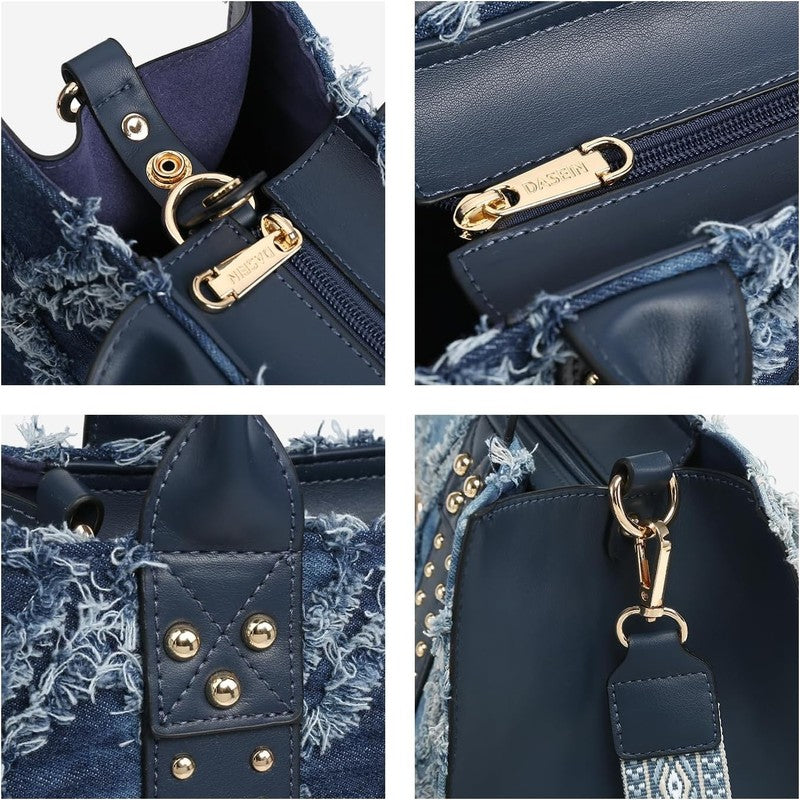 3Pc Women’s Handbag Set Tote Satchel Shoulder Top Handle Purse Wallet3