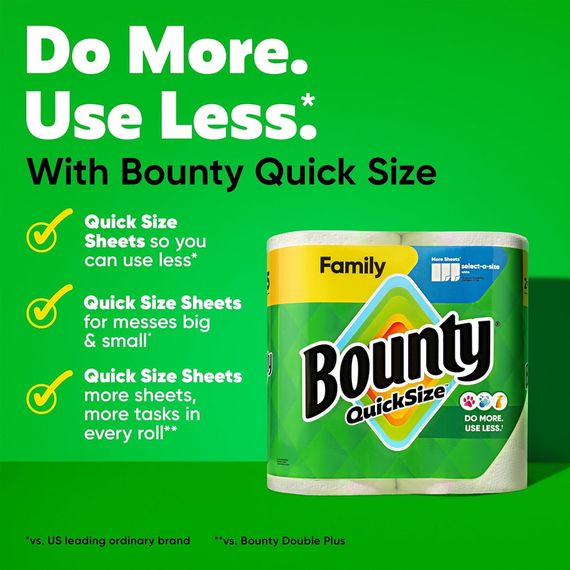 Quick Size Paper Towels White 8 Family Rolls Absorbent Kitchen Tissue1