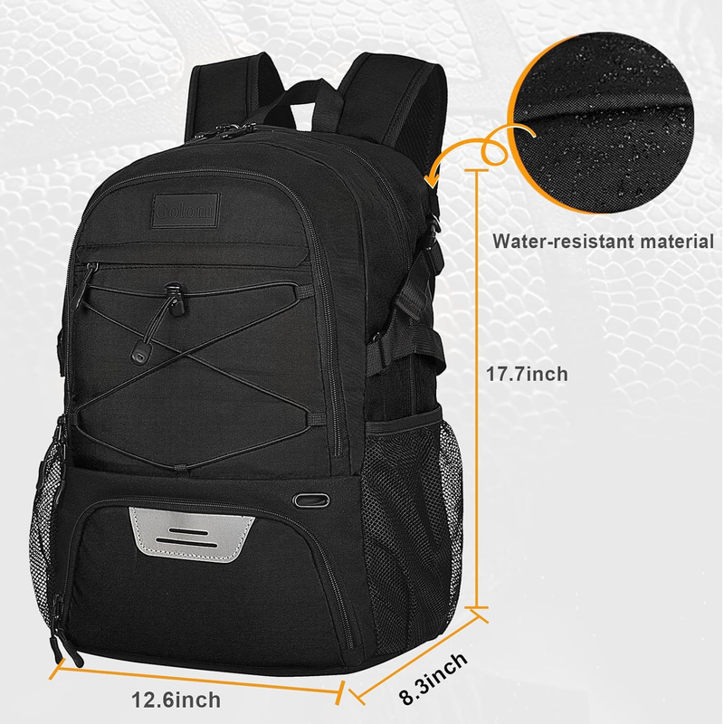 Soccer Basketball Backpack w/ Ball & Shoe Compartment Sports Travel Bag1