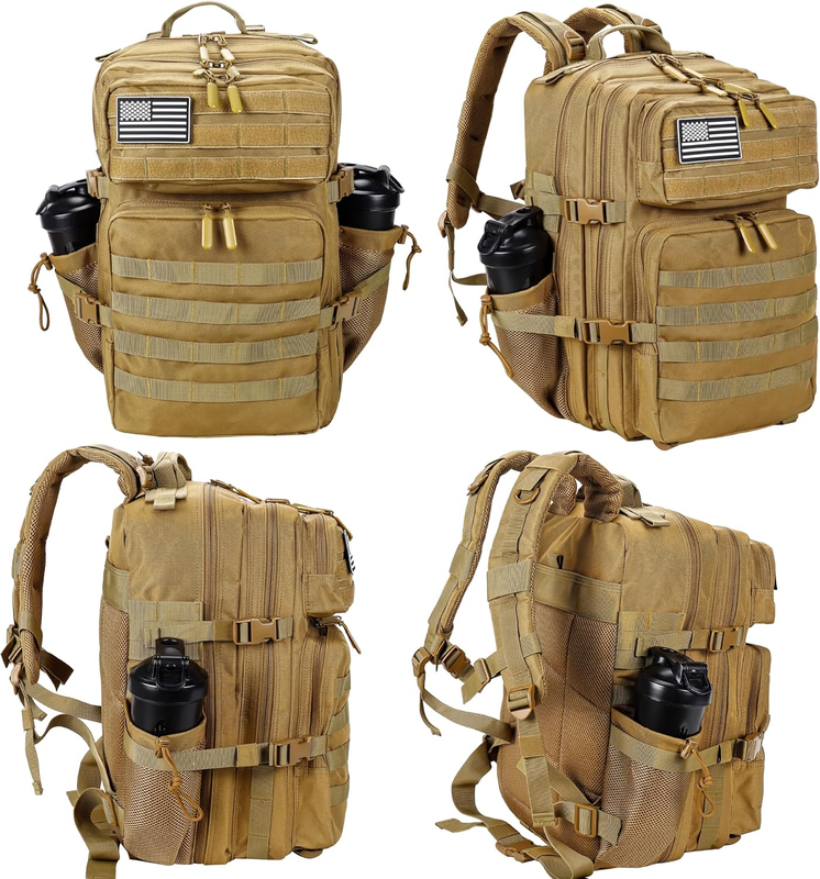 Military 45L Tactical Backpack Khaki MOLLE 3 Day Travel Pack Bag2