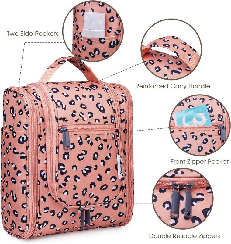 Cheetah Small Hanging Toiletry Bag Travel Makeup Organizer Medium Orange Leopard4