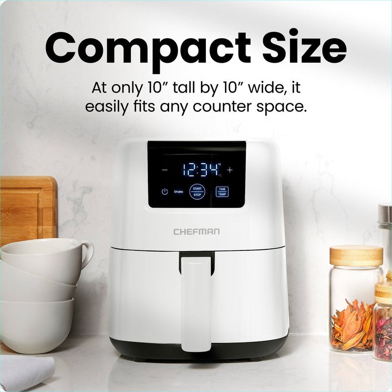 2 Qt Compact Air Fryer W/ Digital Display and Shake Reminder - White5