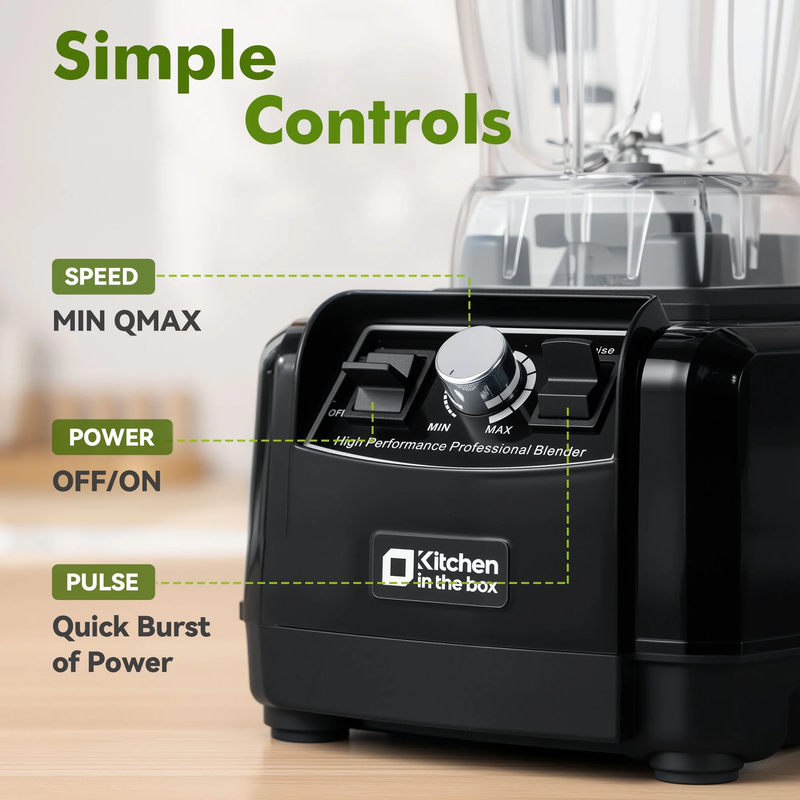 68oz Countertop Blender 1450W 2HP Smoothie Ice Crushing 8 Blade Black2