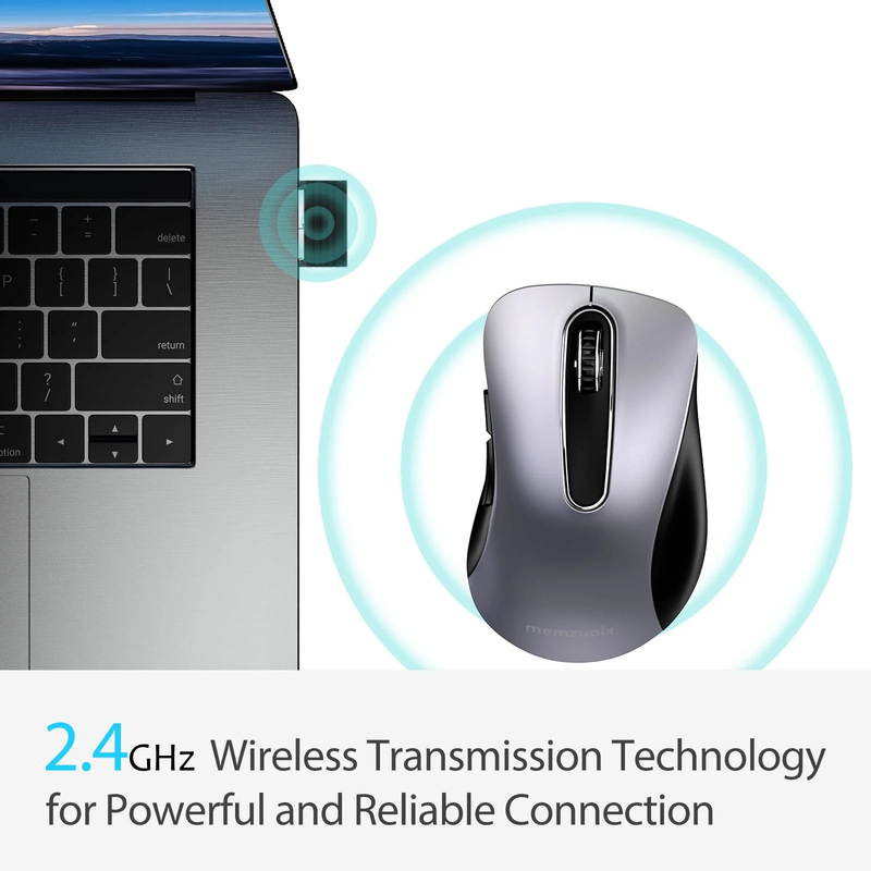 2.4G Wireless Mouse 1400 DPI 5 Button USB Receiver for PC Laptop Gray7