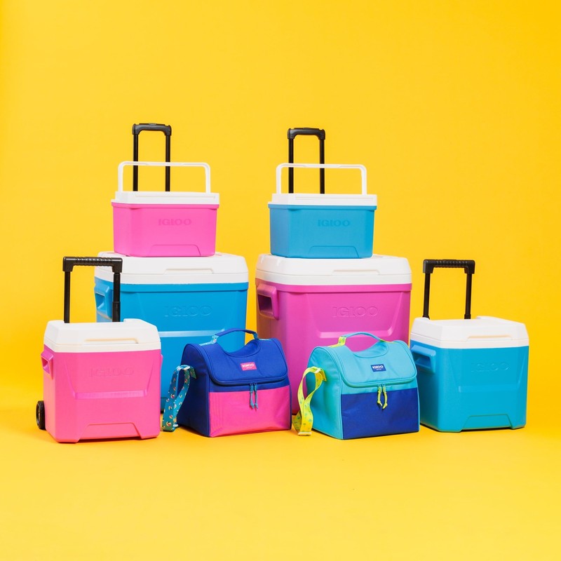60 QT Laguna Ice Chest Cooler with Wheels, Fuchsia Pink10