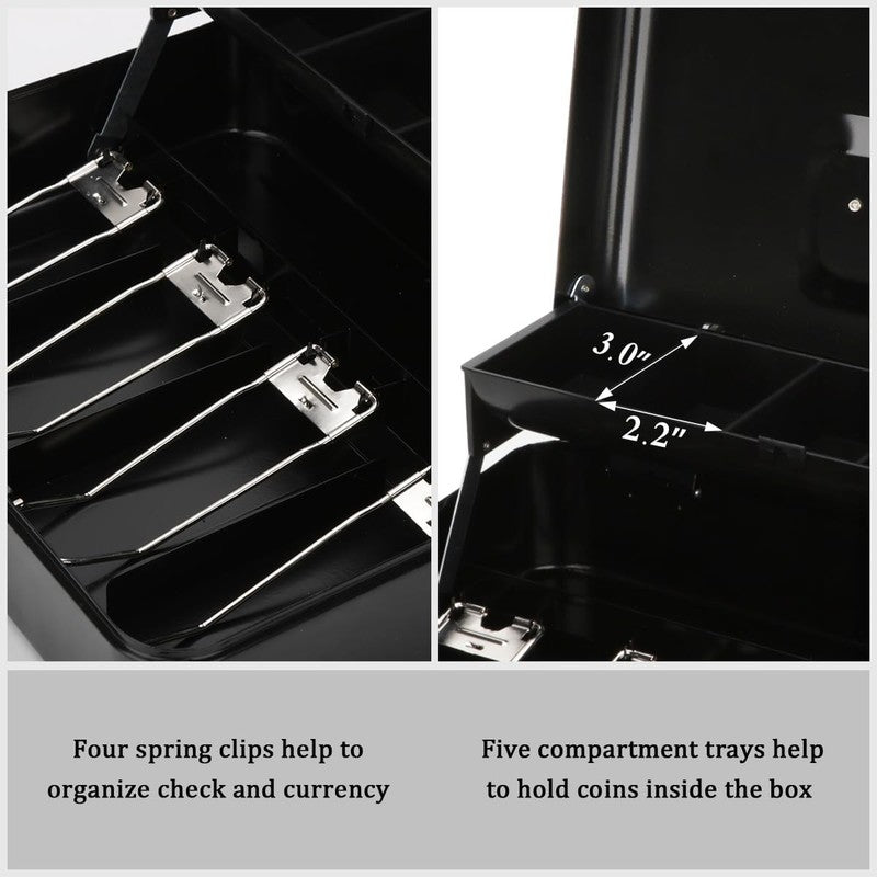Locking Cash Box with Money Tray and Lock   Safe Box for Cash Saving Key Lock Mo3