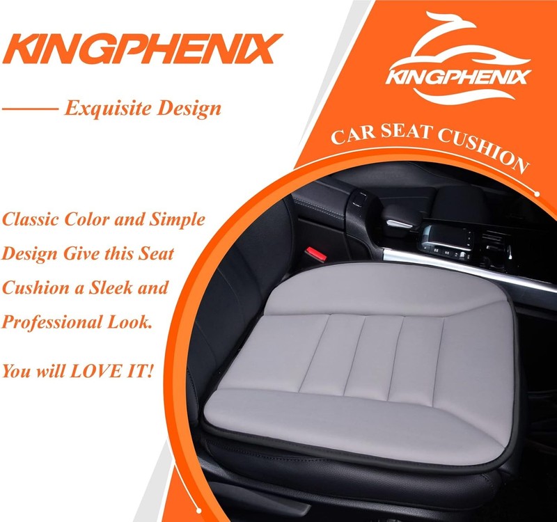 Car Seat Cushion 1.2" Memory Foam for Car & Office Chair – Gray8