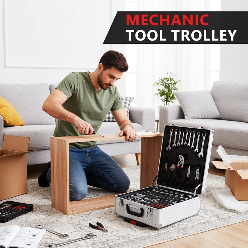 799Pcs Mechanic Tool Set with Trolley Case, Complete Household Tool Kit for Home4