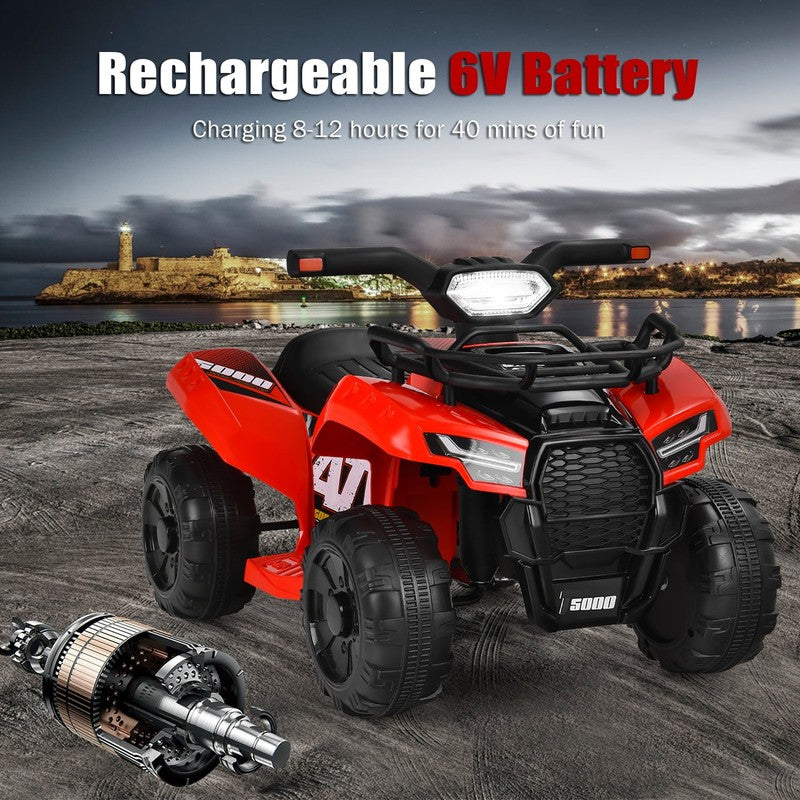 6V Kids ATV Quad Electric Ride on Car Toy Toddler with LED Light MP3 Red4