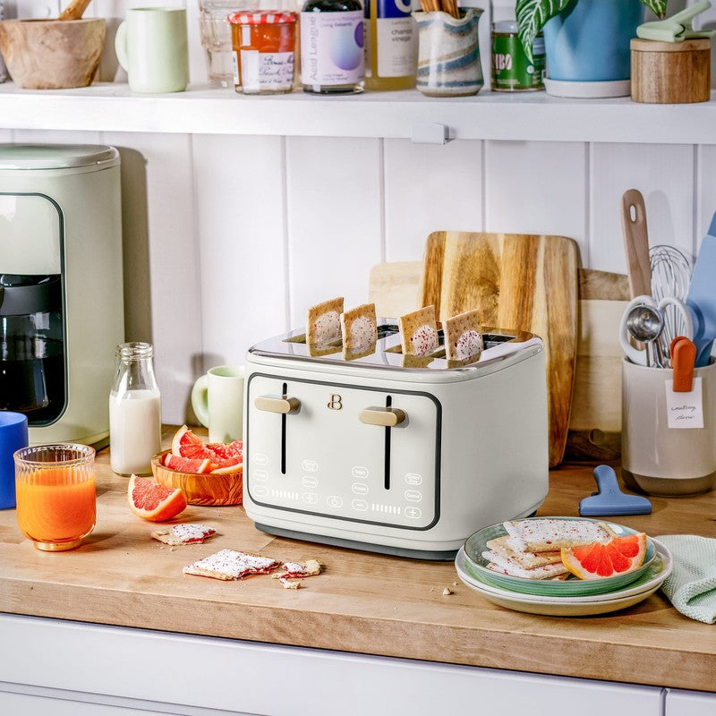 4-Slice Toaster with Touch-Activated Display, White Icing by Drew Barrymore9