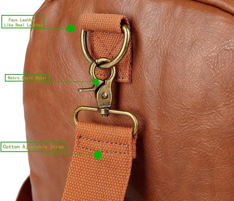 Vegan Leather Travel Duffel Bag Weekender Carry On Overnight Sports Bag HB 217