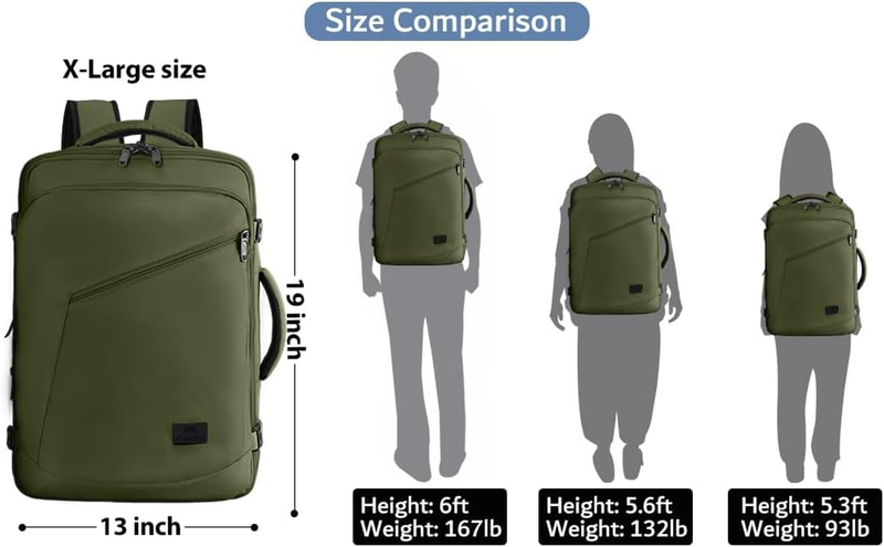 Lightweight Carry On Travel Backpack Expandable Trolley Sleeve Green6