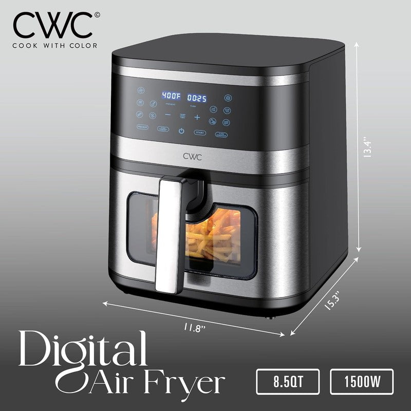 Digital 8.5-Quart Air Fryer Stainless Steel Kitchen Appliance Black1