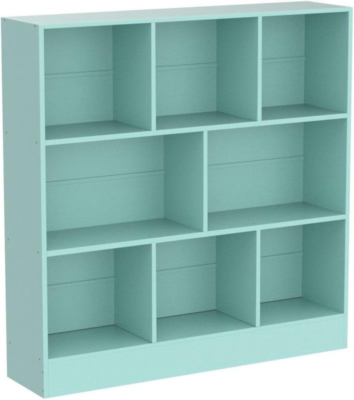 Mint-Green 8 Cube Kids Bookshelf, 3 Tier Storage Organizer for Toys & Books3