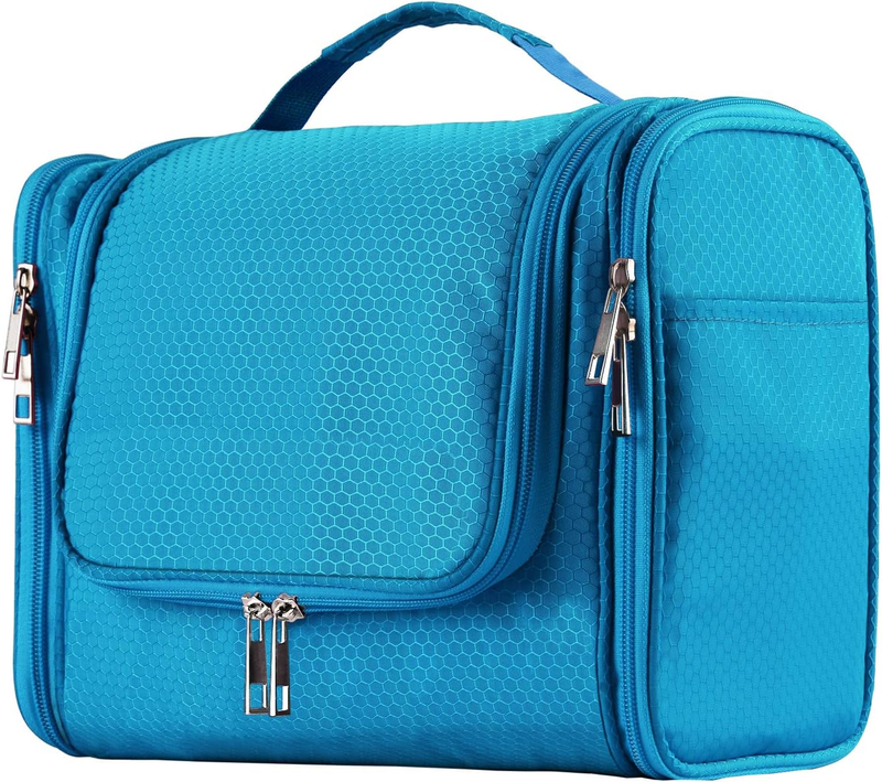 Large Hanging Toiletry Bag Travel Dopp Kit Water-Resistant Light Blue9