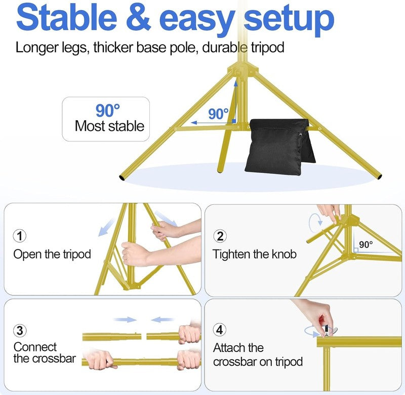 Backdrop Stand 10X7Ft(Wxh) Photo Studio Adjustable Background Stand Support Kit 5