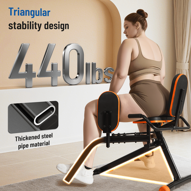 Home Gym Hip Abductor Machine Glute Leg Trainer 6-Level Resistance 440lb Max6