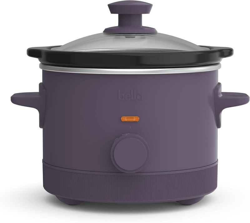 1.5Qt Slow Cooker, 3 Heat Manual, Nonstick Ceramic Pot, Glass Lid, Plum Color10