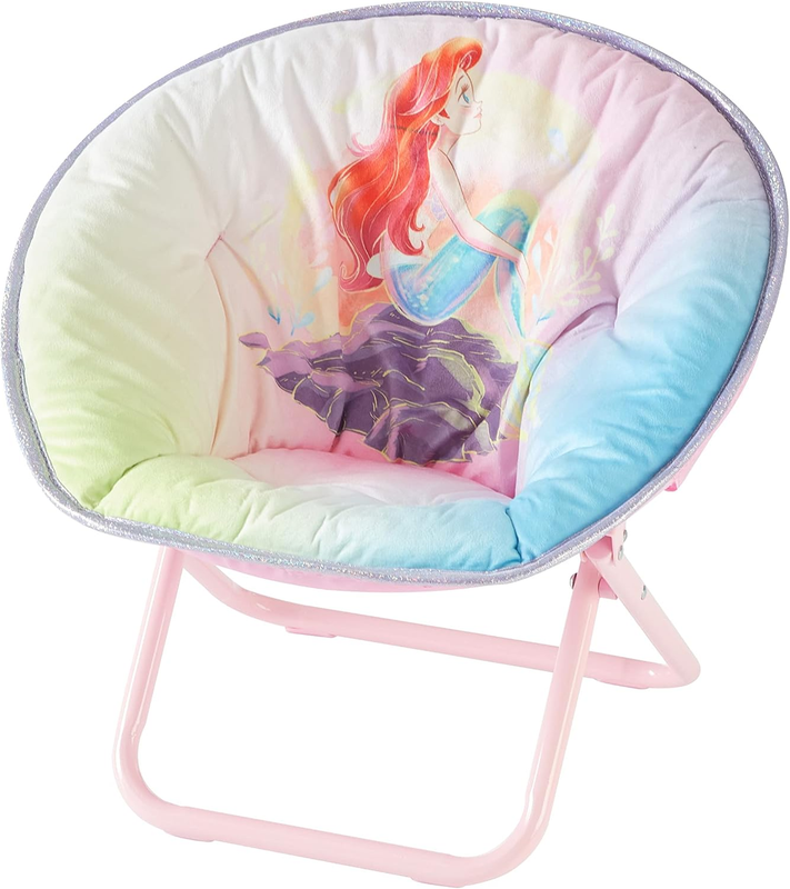 Disney Little Mermaid 19” Folding Toddler Saucer Chair Kids Cushion 3+10