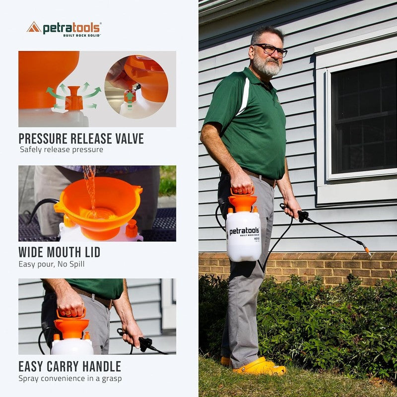 1 Gallon Garden Pump Sprayer HD101 for Lawn Care Pesticides with Hose & Nozzles3