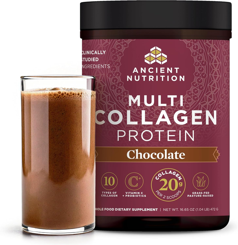 Chocolate Collagen Peptides Powder with Probiotics & Vitamin C, 40 Servings0