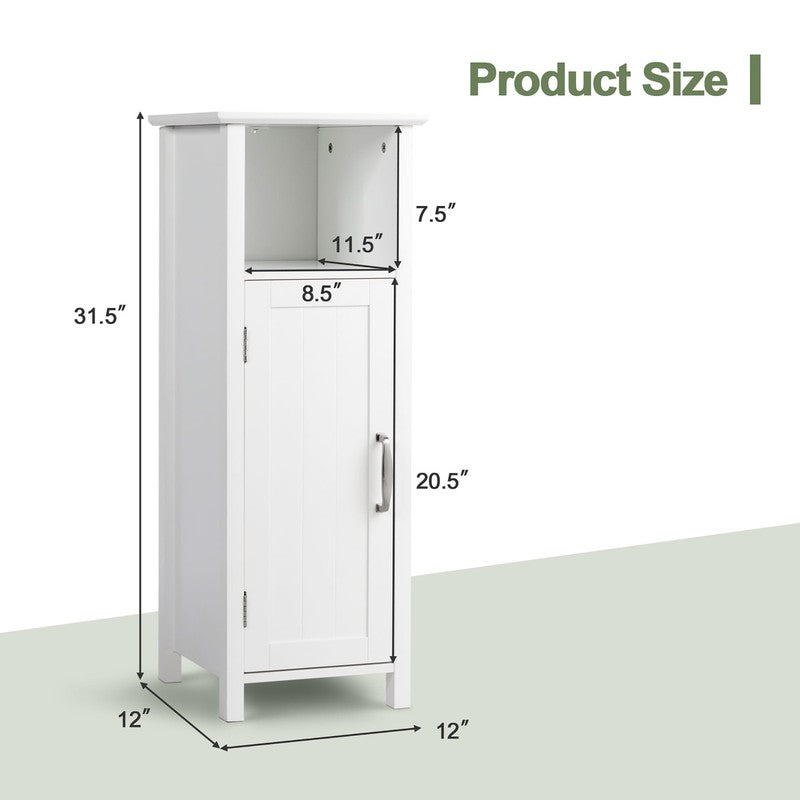 Bathroom Floor Storage Cabinet Free Standing W/ Single Door Adjustable Shelf1