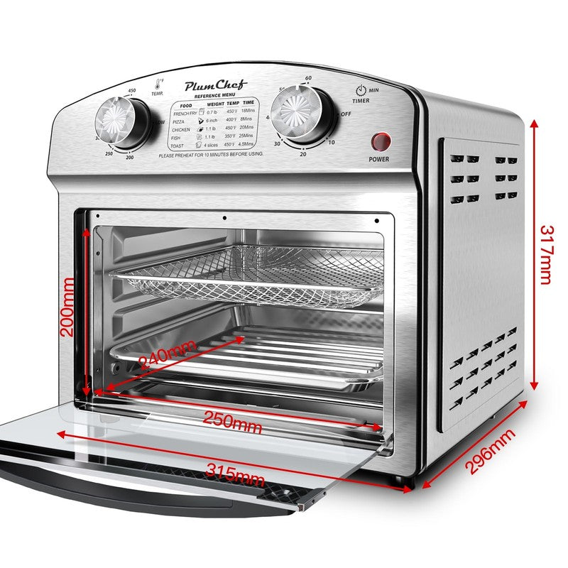 13QT Air Fryer Toaster Oven Combo Convection Countertop Oven 1500W Large Silver6