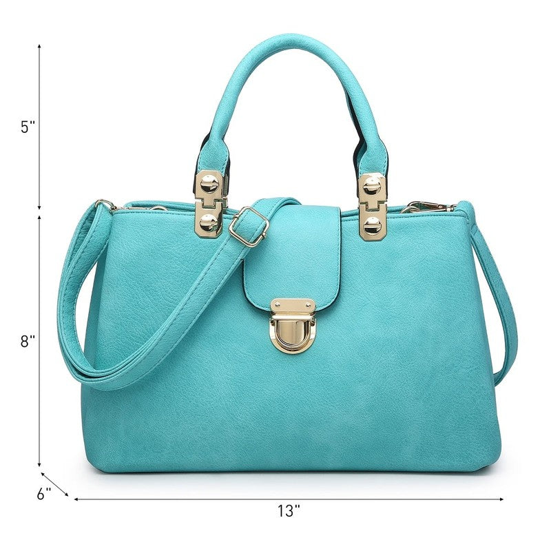 Women Satchel Handbag Vegan Leather Top Handle Medium Tote Shoulder Bag3
