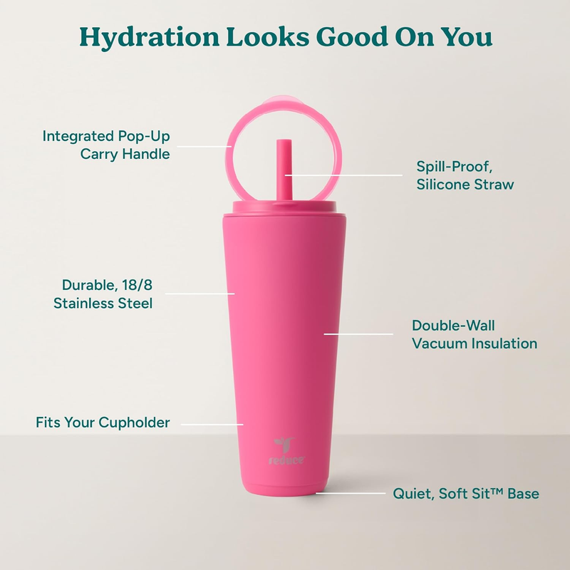 32oz Stainless Steel Insulated Tumbler Spill ProofFlip Lid Cold 32H Dragon Fruit3