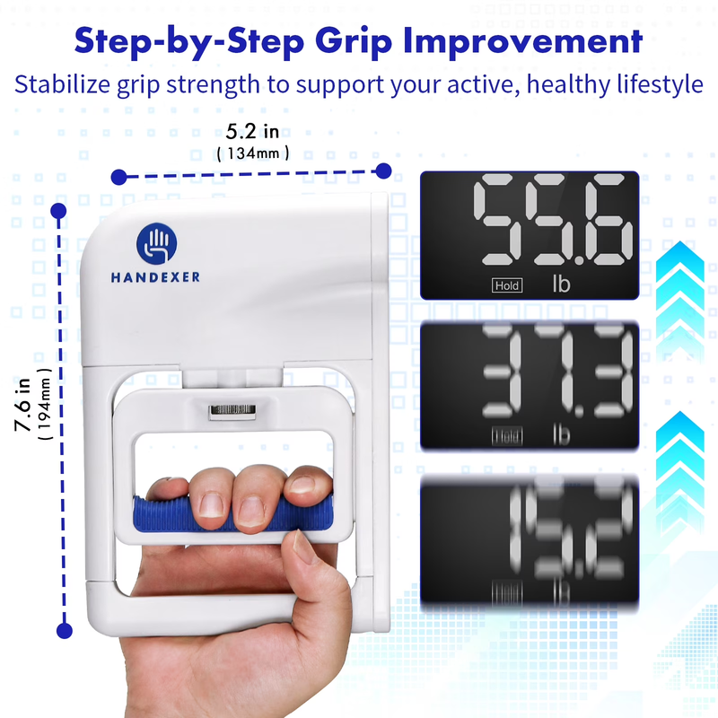 Grip Strength Tester 265lb 120kg Digital Hand Dynamometer LCD FDA4