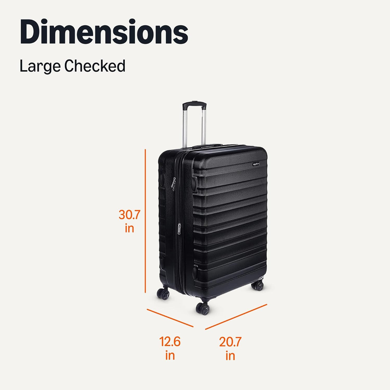 30in Large Checked Hardside Luggage Expandable Spinner Black5
