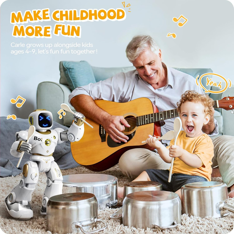Gold Smart RC Robot for Kids Programmable Voice & App Control STEM Toy2