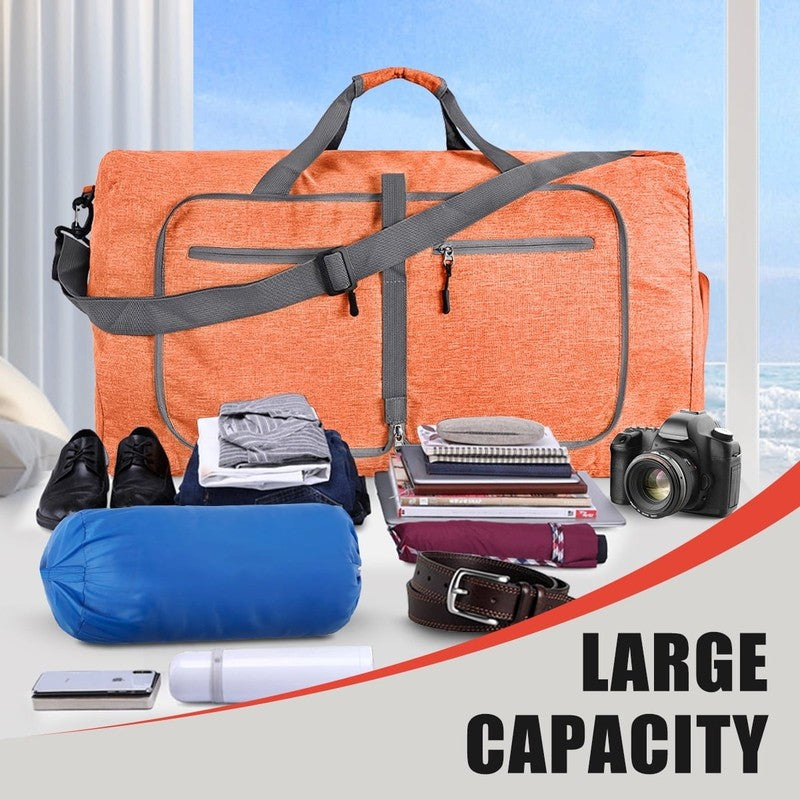 Travel Duffle Bag, 65L Foldable Weekender Bags for Women with Shoe Compartment,4