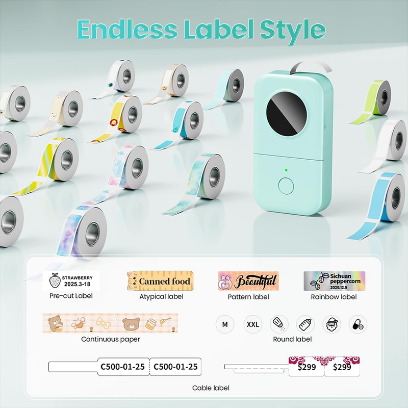 D30 Label Maker Machine, Portable Bluetooth Mini Label Printer, Smartphone Handh7