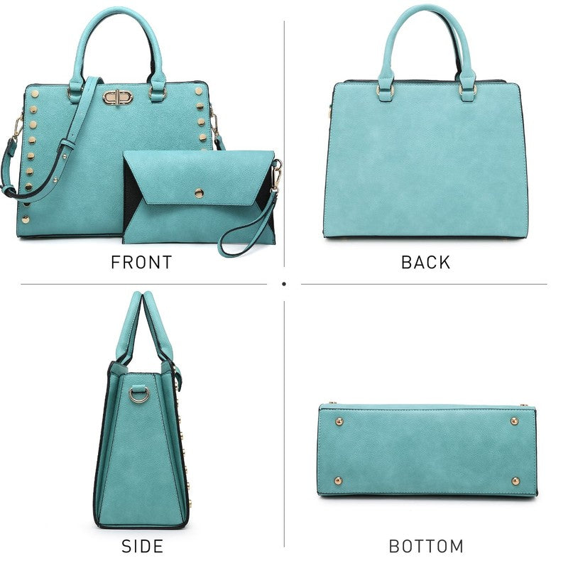 Women Satchel Handbag Shoulder Tote Work Bag with Matching Wallet1