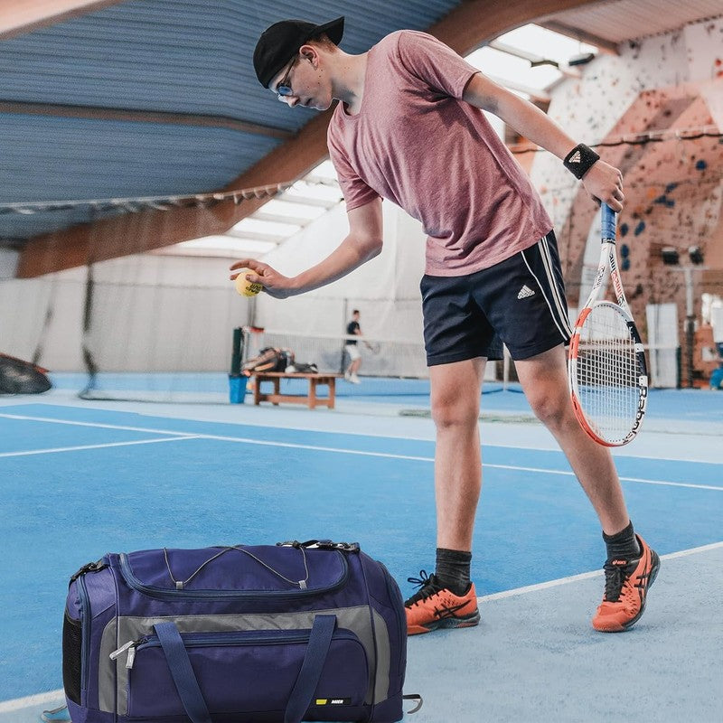 60L Large Gym Duffle Bag w/ Shoe Compartment Lightweight Sports Travel Navy5
