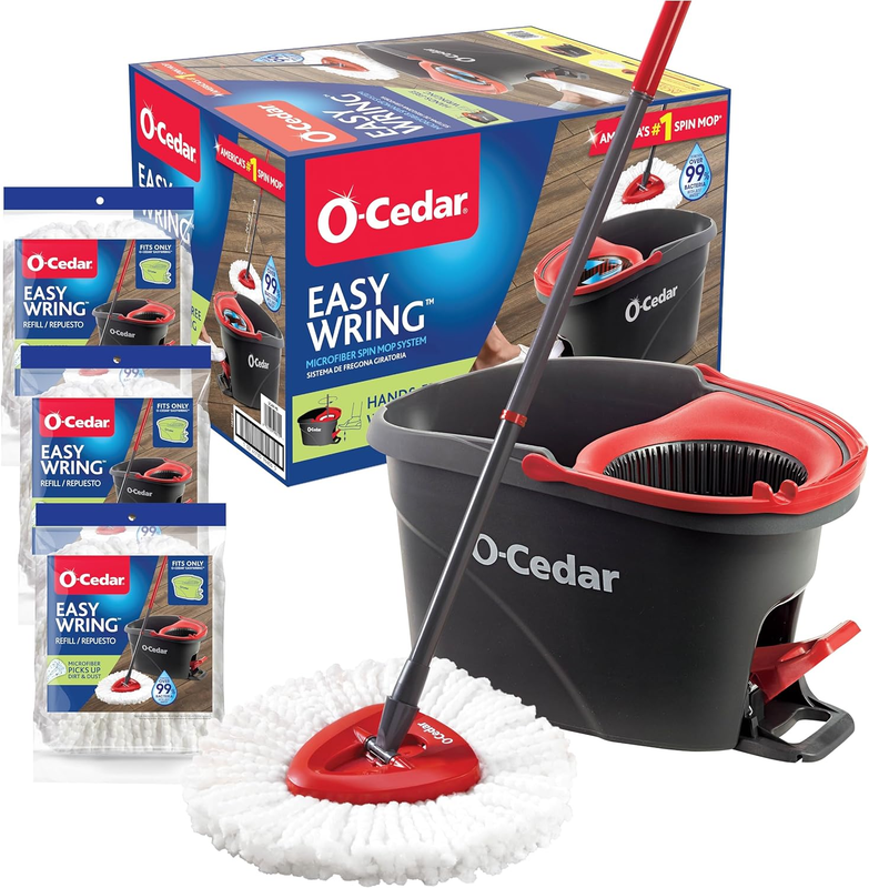 Revolutionary Easywring Microfiber Spin Mop & Bucket with 3 Extra Refills0