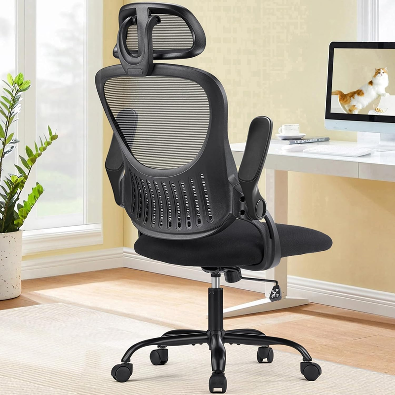 Ergonomic High-Back Mesh Office Chair with Adjustable Headrest & Lumbar Support0