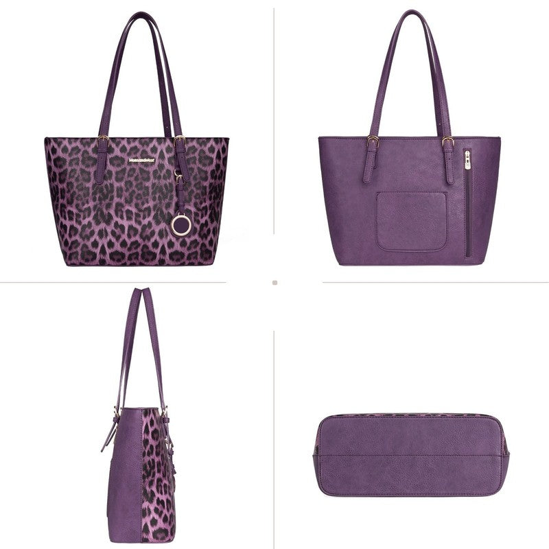 Purses for Women Tote Bag 3Pcs Set Leopard Print Satchel Handbags3