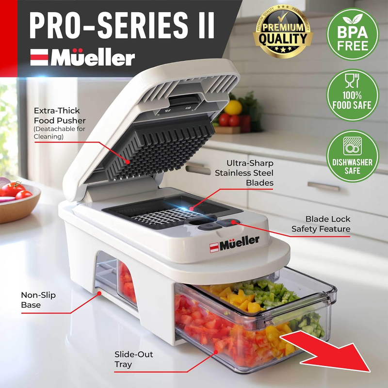 Pro Series 12 Blade Mandoline Slicer Vegetable Chopper Spiralizer White Gray1