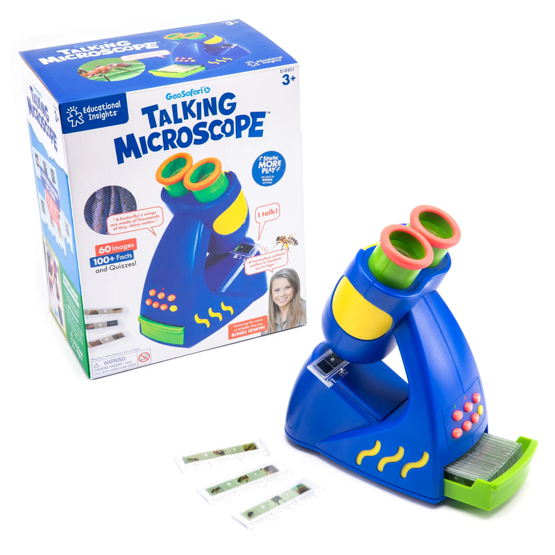Geosafari Talking Microscope, 21 Piece Set with Prepared Slides, Science Toy for7