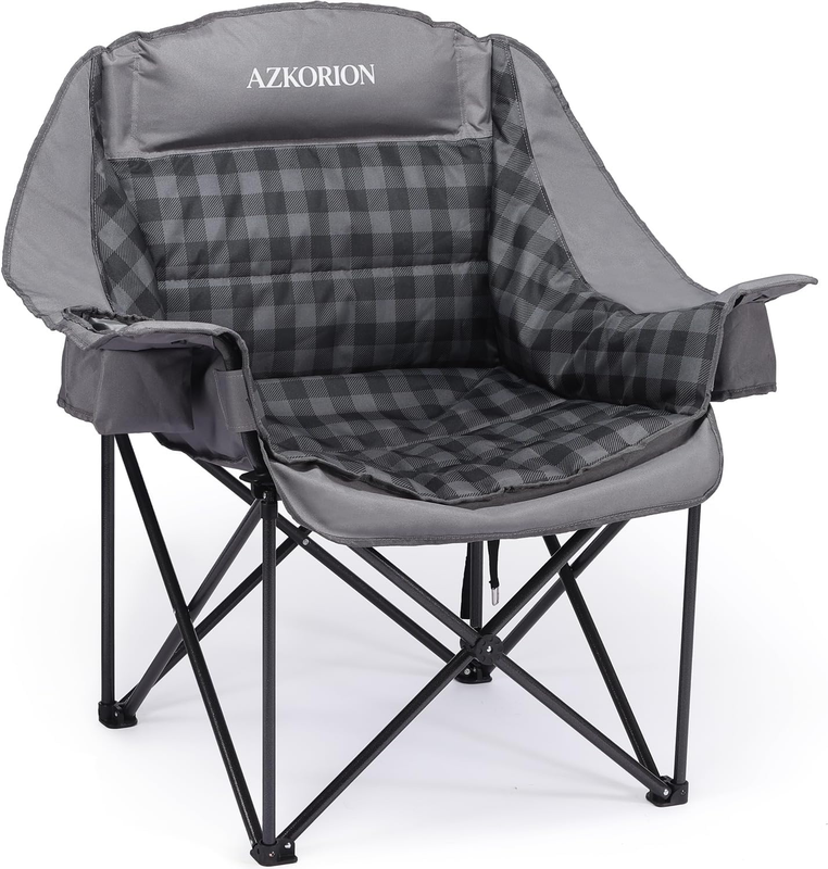 Oversized Camping Chair for Adults, Portable Camping Chairs with Phone Pouch and0