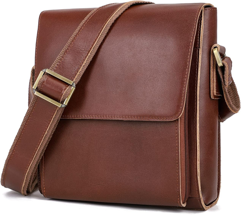 Leather Messenger Crossbody Bag Men Work Business Casual Adjustable Strap8
