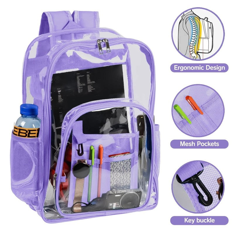 Waterproof Clear Backpack Heavy Duty PVC Transparent Large Capacity Backpack wit3