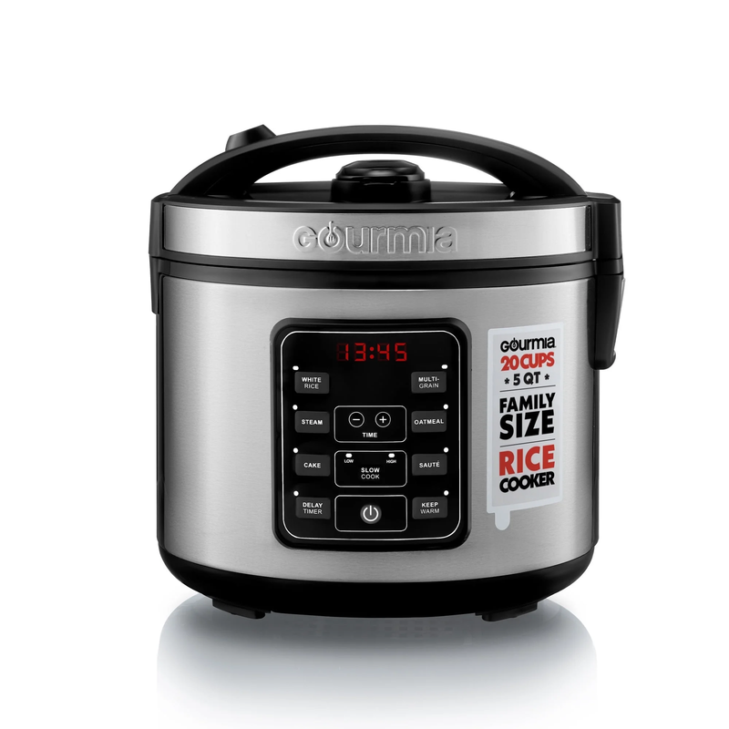 5 Qt Rice Cooker & Steamer, 20 Cup Cooked (10 Cup Uncooked) Stainless Steel0