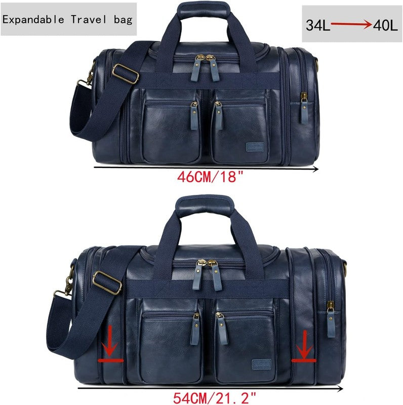 Vegan Leather Travel Duffel Bag Weekender Carry On Overnight Sports Bag HB 211