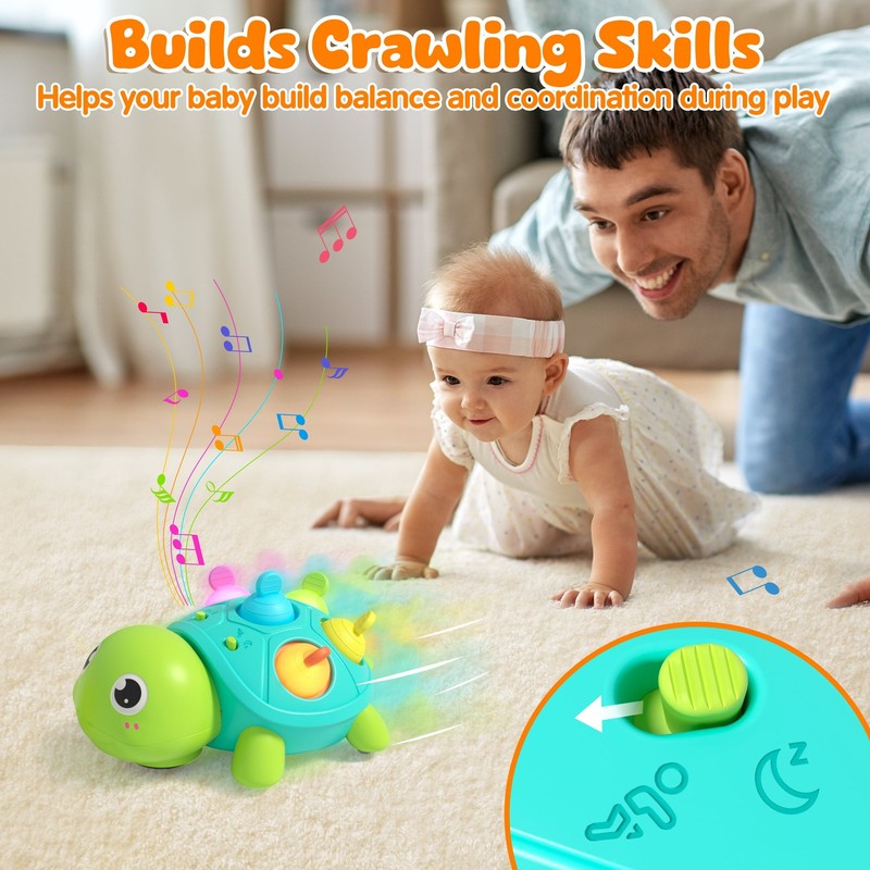 Musical Crawling Turtle Baby Toy – Light Up Tummy Time & Sensory Development Cra5