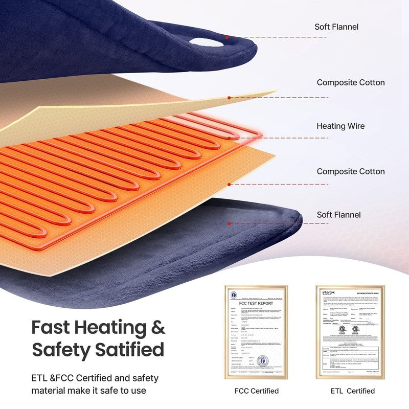 "24X37" Shoulder Heating Pad for Back Pain Relief, Electric Large Heating Pad fo3