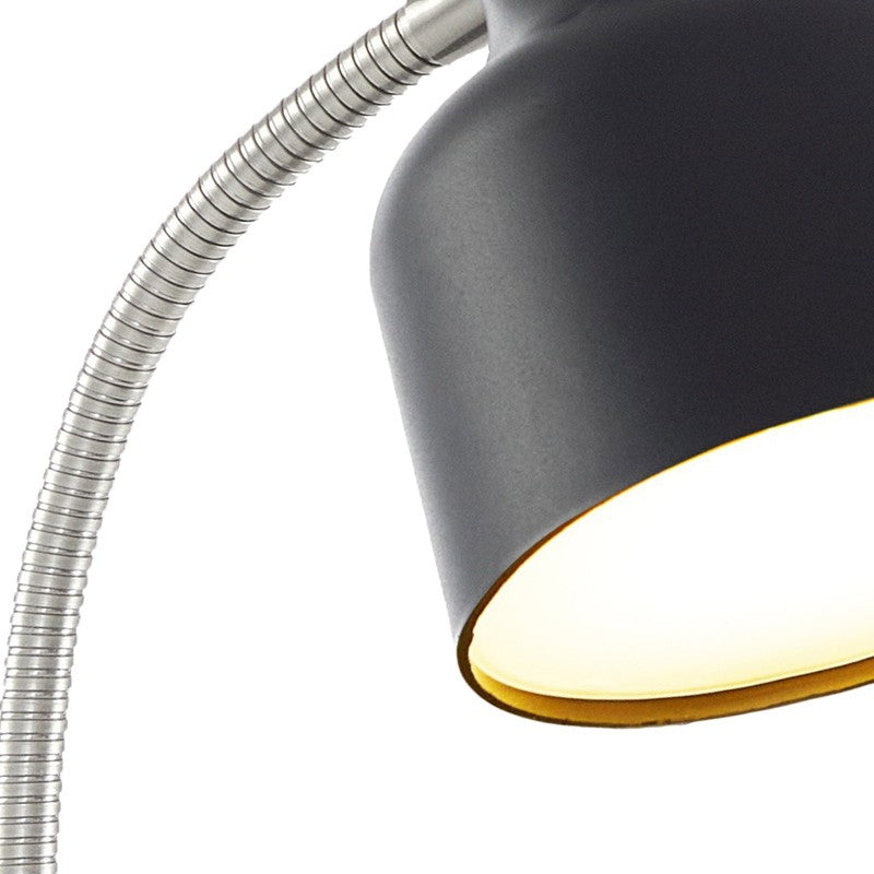 9.5in Energy Efficient LED Desk Lamp Gooseneck Black Glass3