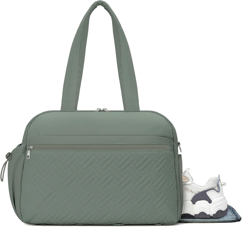Gym Bag Women Lightweight Duffle Shoe Wet Compartment Yoga Travel Green9
